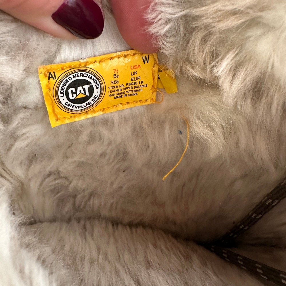 Winter CAT Caterpillar Waterproof Faux Fur Tall Lace Up‎ Boots 7.5 Snow Hiking - Picture 8 of 11